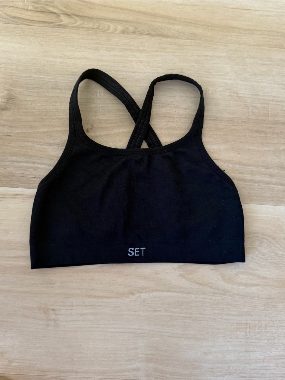 SET Active women’s black sports bra, compression,size Small. NEW!